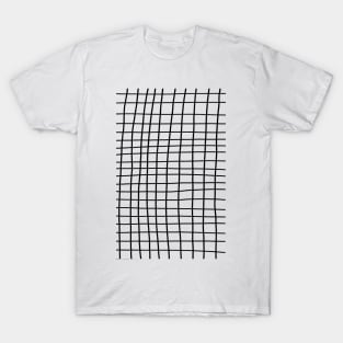 Hand Drawn Grid White T-Shirt